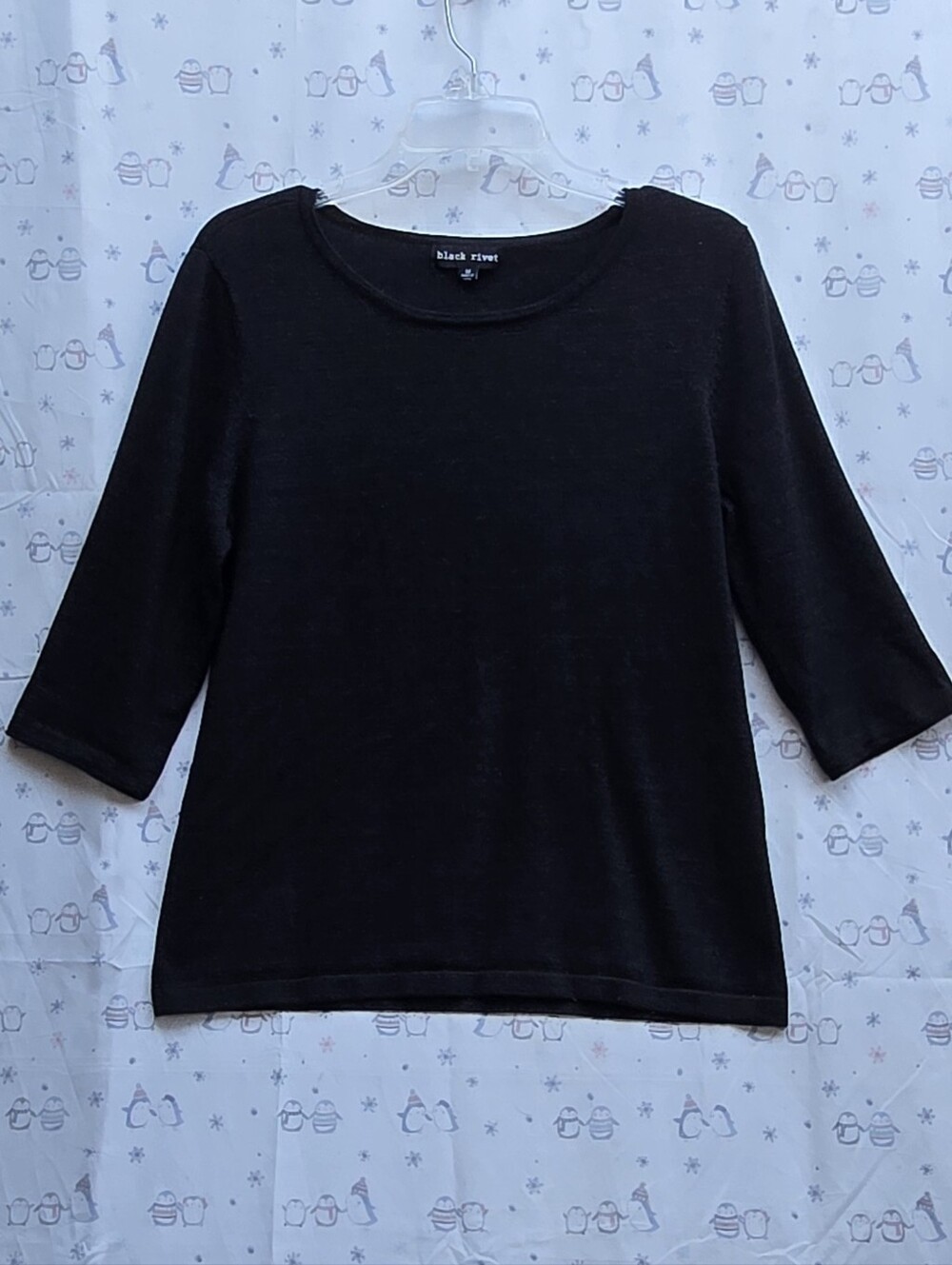 Black Rivet Charcoal Short Sleeve Knit Top. M
